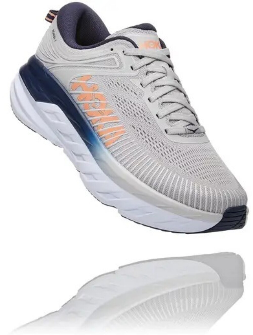 Hoka Bondi 7 Sneaker Comfort Travel Lunar Rock Normcore Minimalist Walking